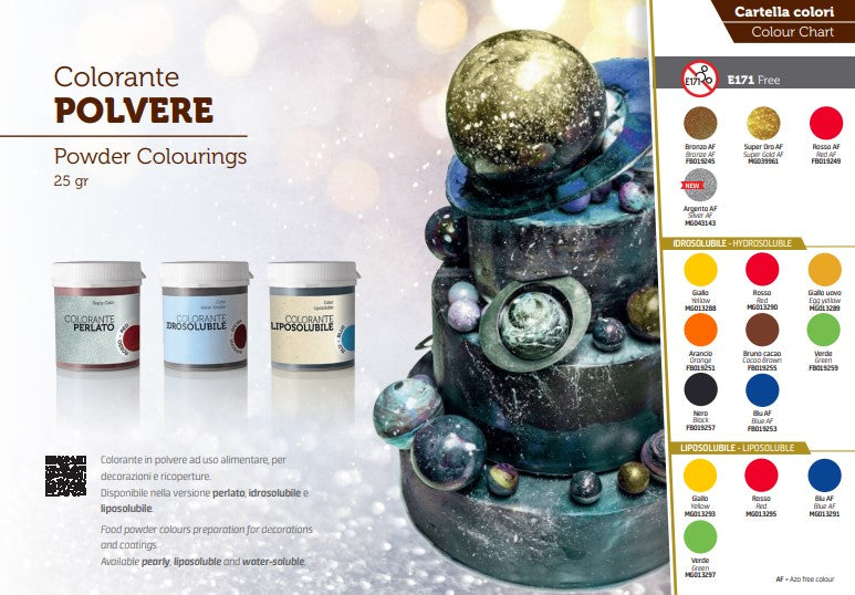 COLORANTI ALIMENTARI IN POLVERE PERLATO GR. 25