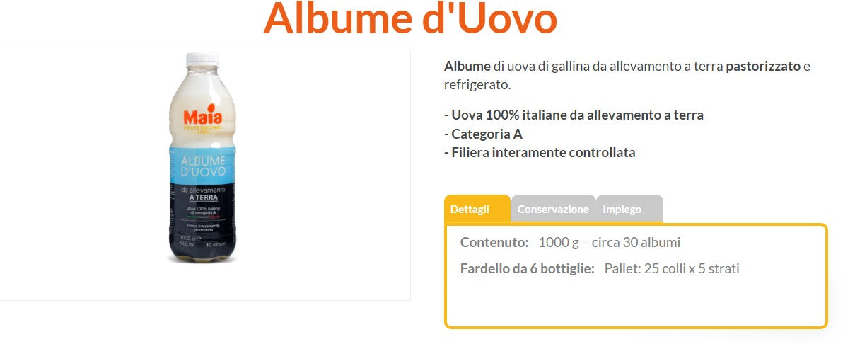 ALBUME UOVO FRESCO MAIA PROFESSIONAL CATEGORIA A KG .1 EUROVO