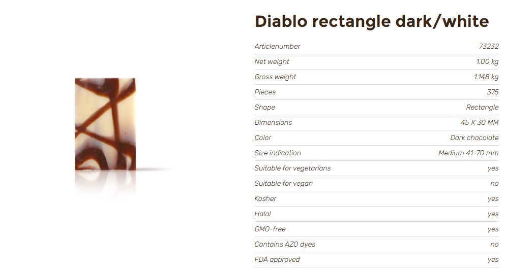 DIABLO RECTANGLE DARK/WHITE ( Cf.375pcs. )