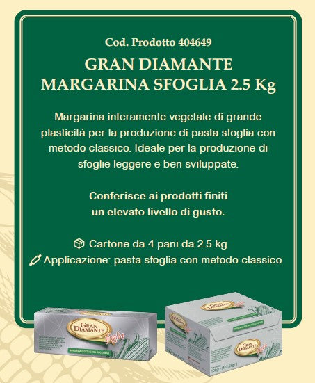 MARGARINA DIAMANTE SFOGLIA KG 2.5 VANDERMOORTELE