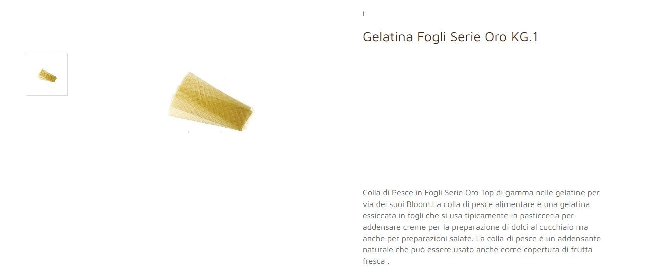 GELATINA ANIMALE FOGLI ORO KG.1 SILEA