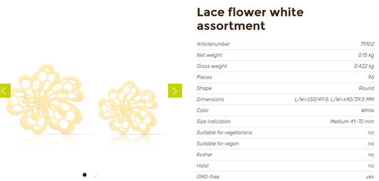 LACE FLOWER WHITE ASSORTITI ( Cf.96pcs. )