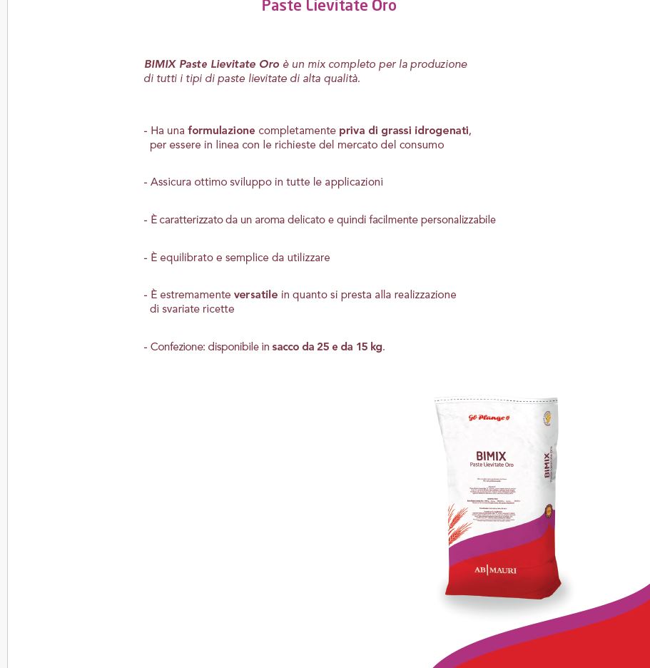 BIMIX PASTE LIEVITATE ORO KG.15 AB MAURI