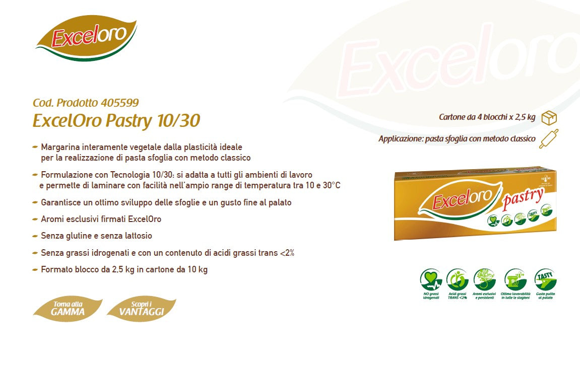 MARGARINA EXCEL ORO PASTRY SFOGLIA KG. 10 VANDERMOORTELE