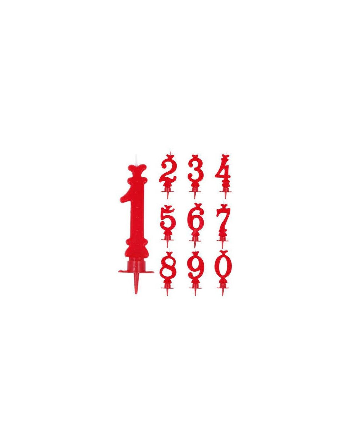 NUMERI CANDELA ROSSO PZ 25
