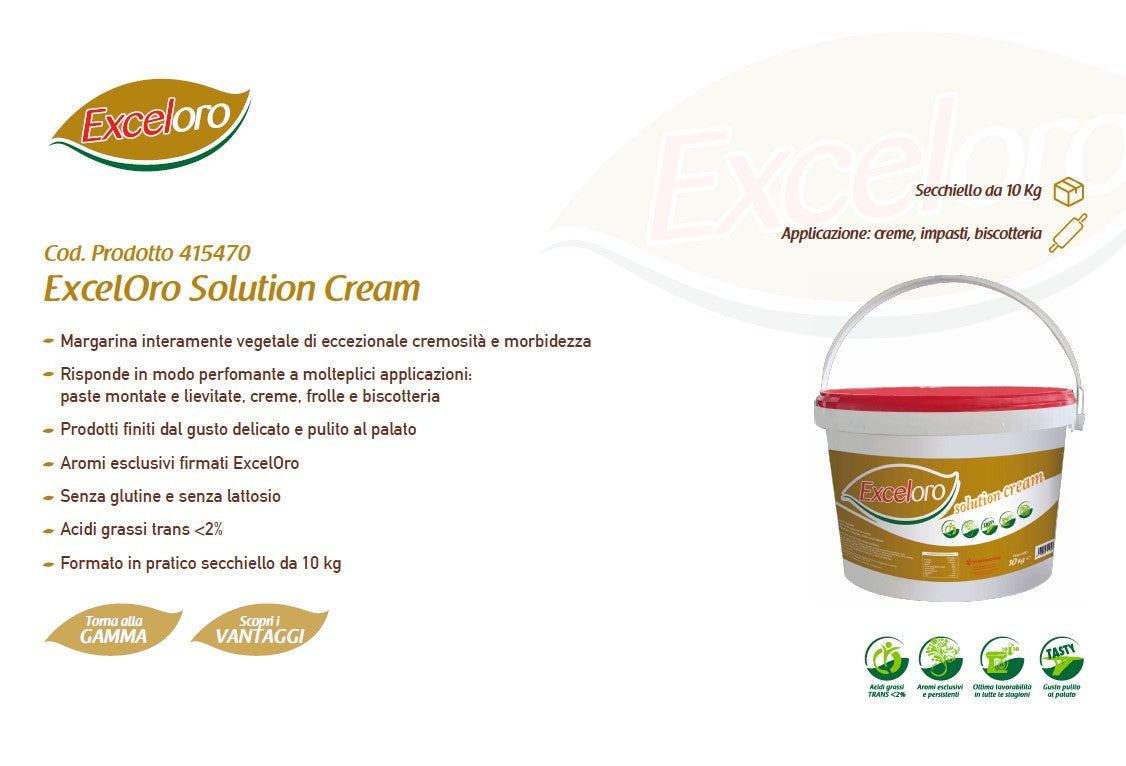 MARGARINA EXCEL ORO SOLUTION CREAM KG. 10 "secchiello" VANDERMOORTELE