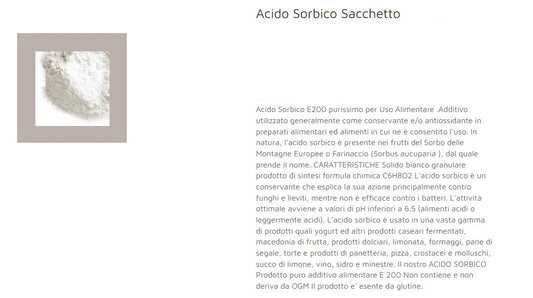 ACIDO SORBICO E200 CONSERVANTI ALIMENTARI SILEA