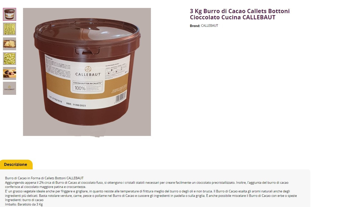 BURRO DI CACAO KG. 3