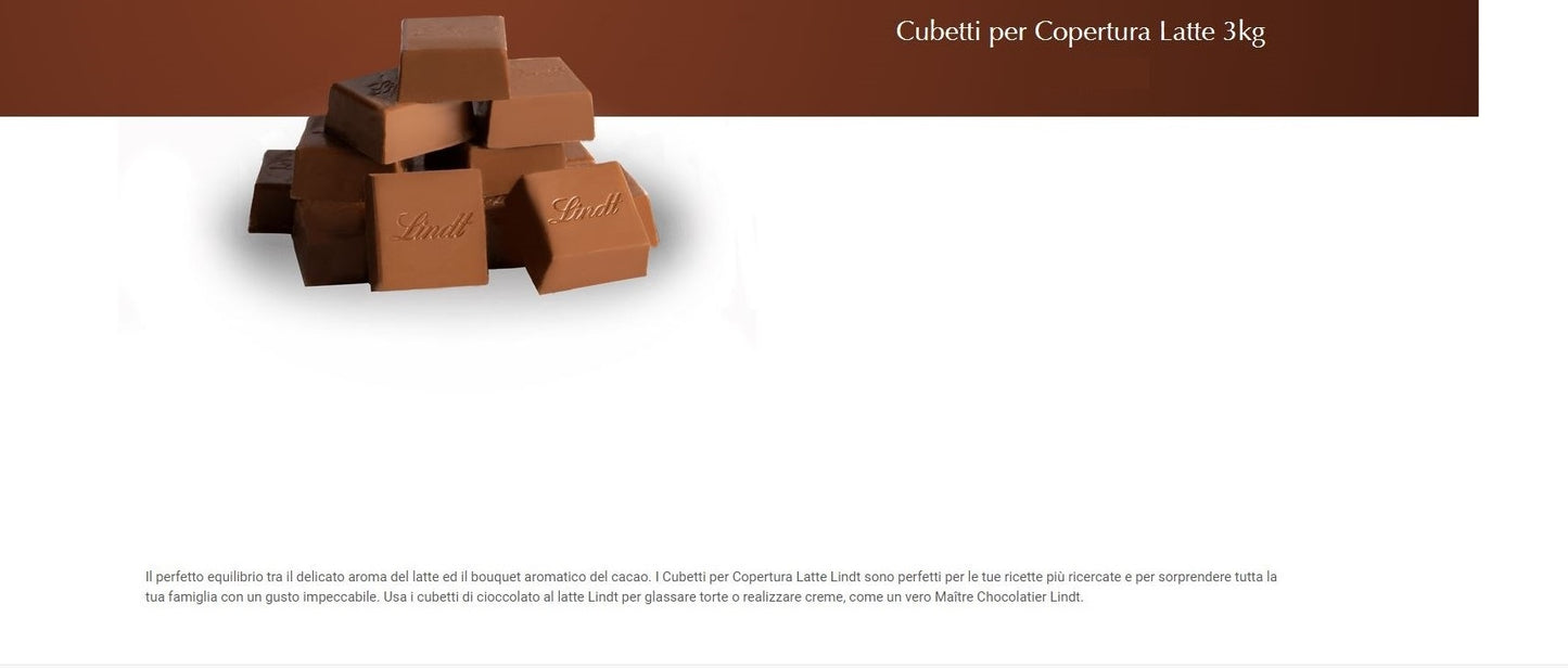 CIOCCOLATO COPERTURA LIND DA 3KG LATTE,FONDENTE E BIANCO