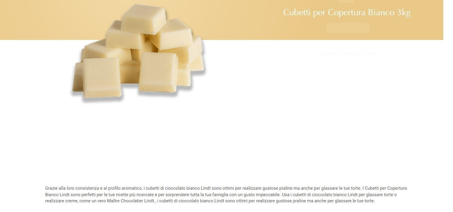 CIOCCOLATO COPERTURA LIND DA 3KG LATTE,FONDENTE E BIANCO