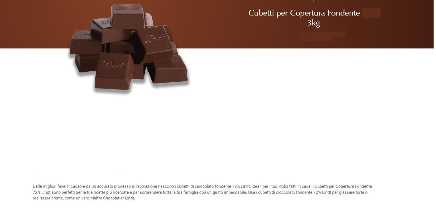CIOCCOLATO COPERTURA LIND DA 3KG LATTE,FONDENTE E BIANCO