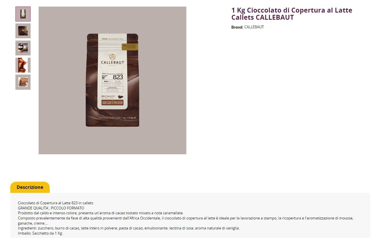 CIOCCOLATO A LATTE 34-36MG KG2.5 BARRY CALLEBAUT