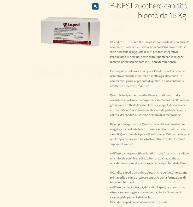 ZUCCHERO FONDENTE IN SCATOLA 15 KG LAPED