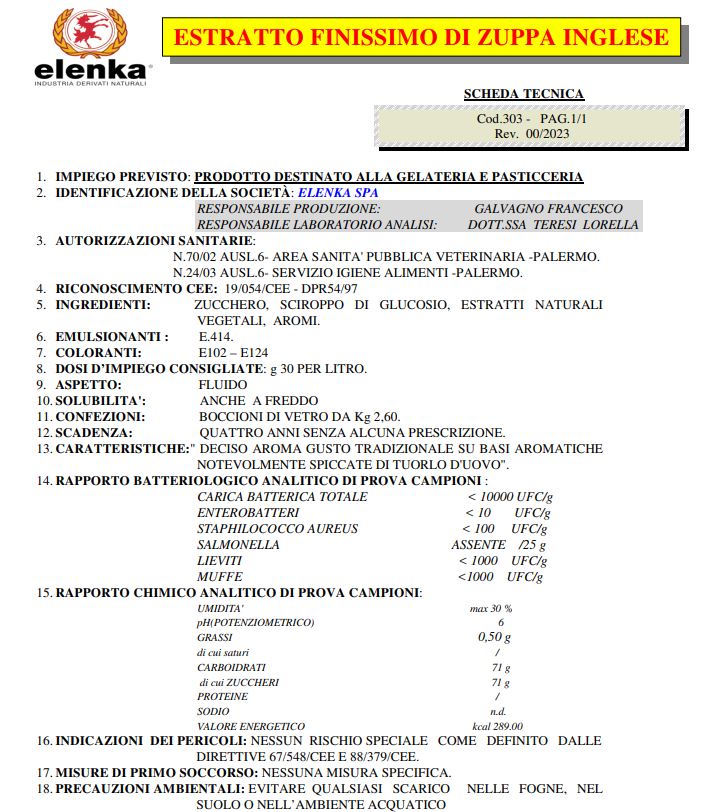 estratto di zuppa inglese elenka 2.6 litri