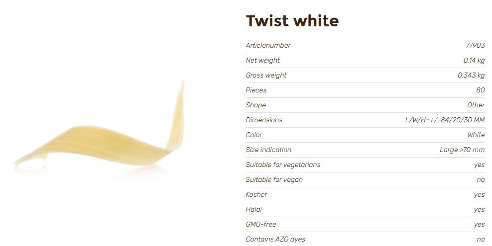 TWIST WHITE ( Cf.80pcs. )