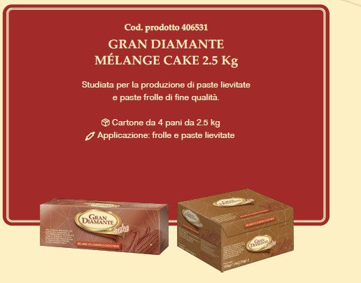 TARTA CREMA MELANGE GRAN DIAMANTE KG.10 VANDERMOORTELE