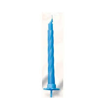 CANDELA CON SUPPORTO CELESTE  PZ 100  FLOREAL