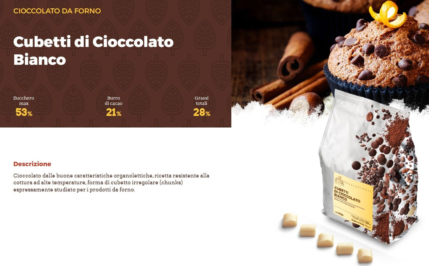 CUBETTI CIOCCOLATO BIANCHI (CHUNKS) KG.4