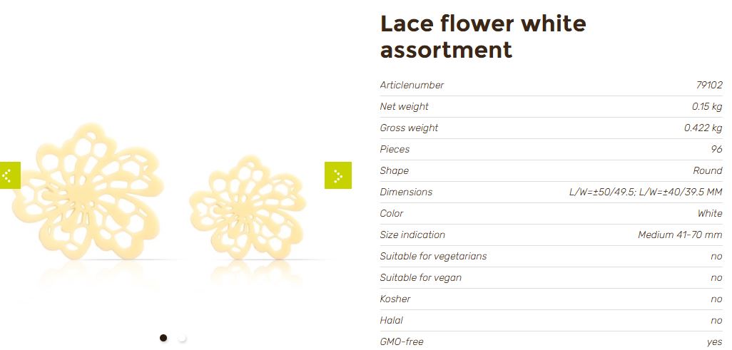 LACE FLOWER WHITE ASSORTITI ( Cf.96pcs. )