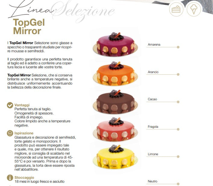 GLASSE  TOP GEL MIRROR GUSTI ASSORTITI DA 3, 5 KG
