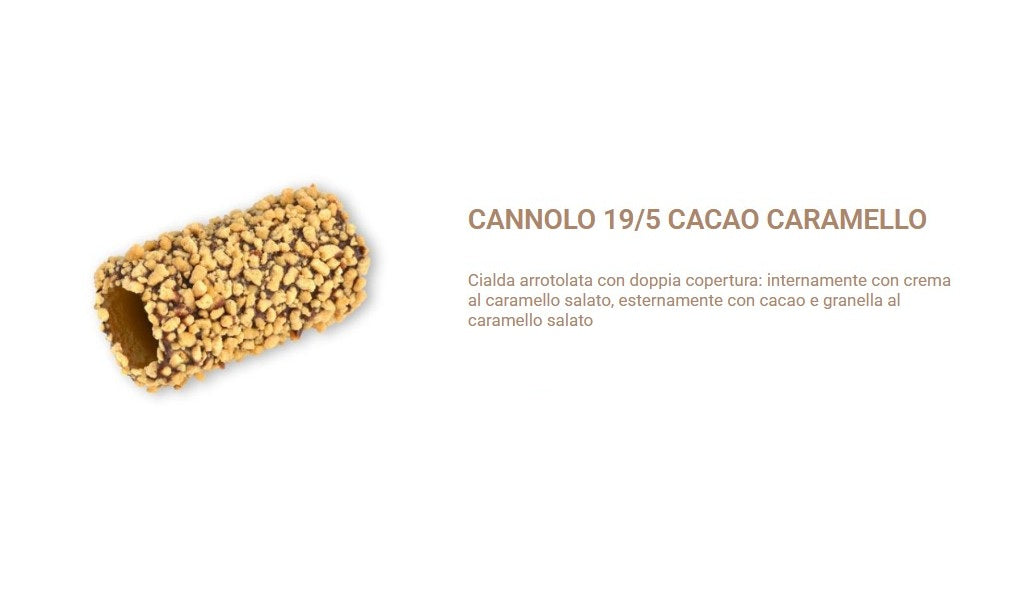 CANNOLI 19/5 CACAO CARAMELLO 112 PZ