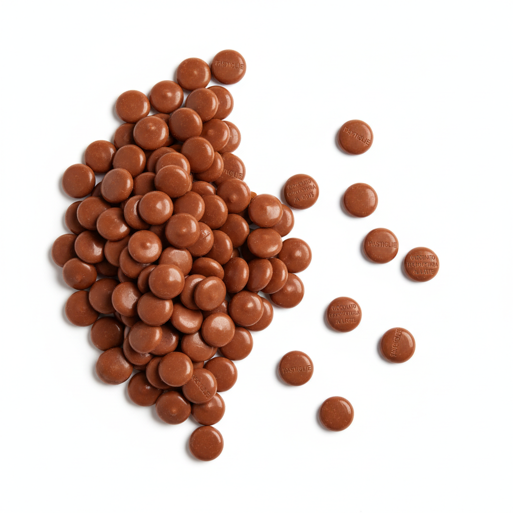 cioccolato per copertura al latte in pastiglie