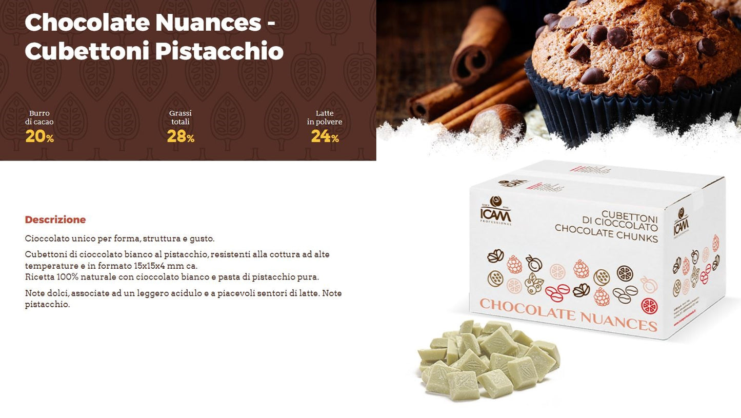 CUBETTI BIANCHI AL PISTACCHIO (CHUNKS) KG.4 ICAM
