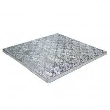 Cake Board PIATTO QUADRO 50X50 GRIGIO PERLATO DECORATO AMBRAS