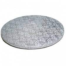 Cake Board PIATTO TONDO DM.20 GRIGIO PERLATO DECORATO AMBRAS
